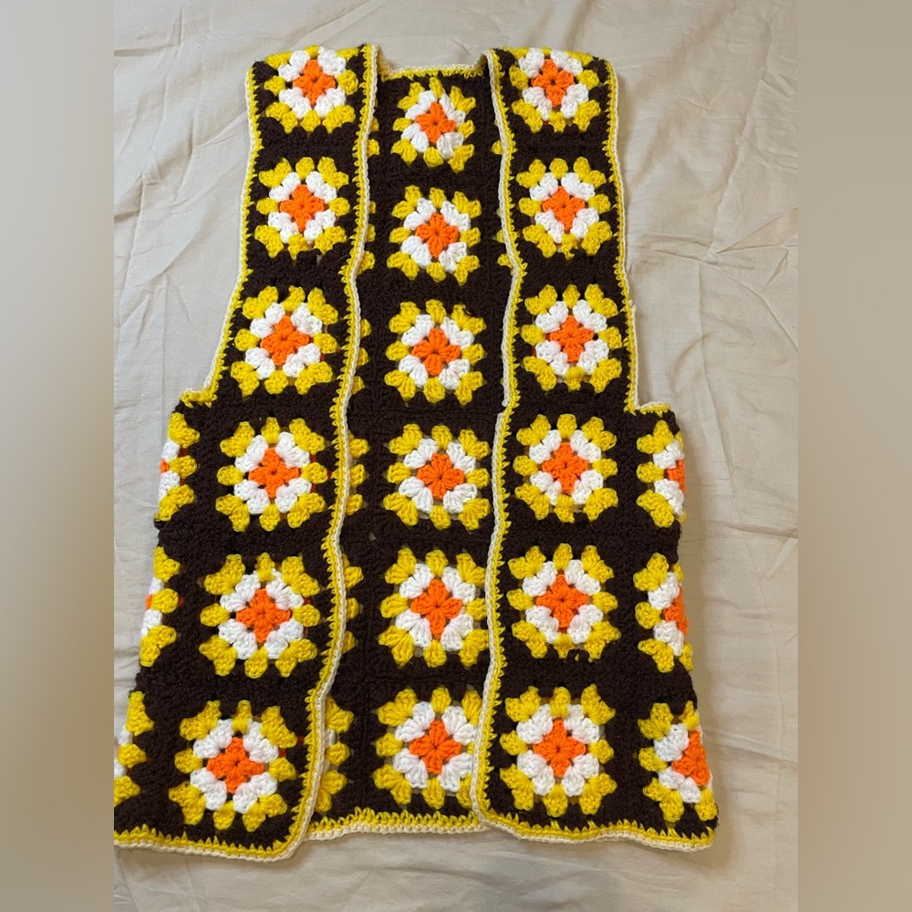 Vintage 70’s Homemade Crochet vest
